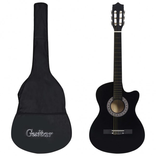 12 pcs conjunto de guitarra clássica com 6 cordas 38 preto D