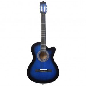 Guitarra Clásica Western Cutaway con 6 cuerdas azul 38 H