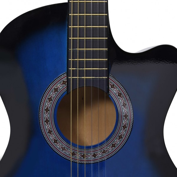 Guitarra clássica cutaway com 6 cordas 38 azul sombreado M 5