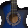 Guitarra Clásica Western Cutaway con 6 cuerdas azul 38 5