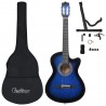 12 pcs conjunto de guitarra clássica com 6 cordas 38 azul 2