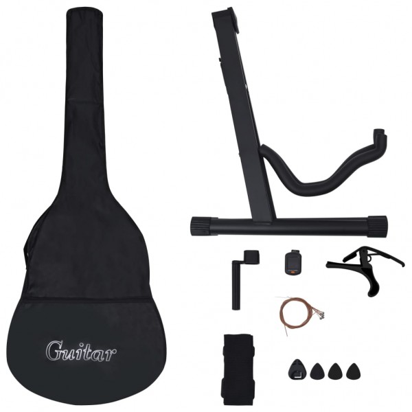 Set de guitarra clásica occidental 12 pzas 6 cuerdas azul 38 M 4