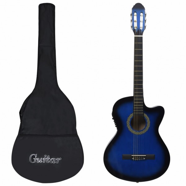 12 pcs conjunto de guitarra com equalizador e 6 cordas azul D