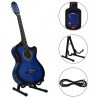 12 pcs conjunto de guitarra com equalizador e 6 cordas azul 3
