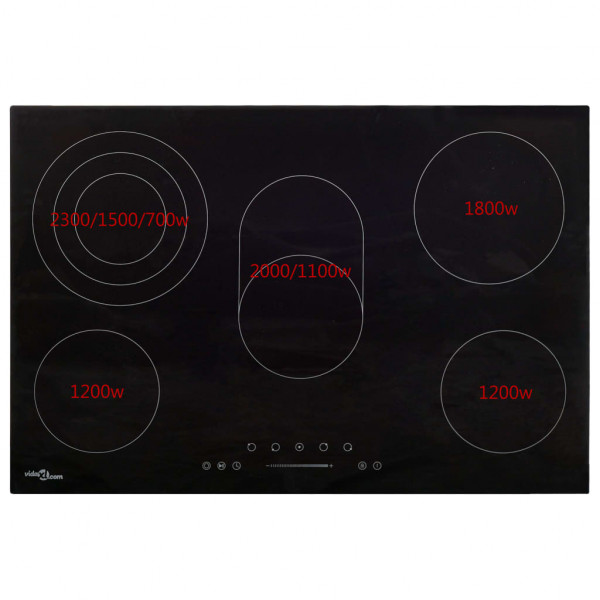 Vitrocerámica con 5 quemadores control táctil 90 cm 8500 W M 4