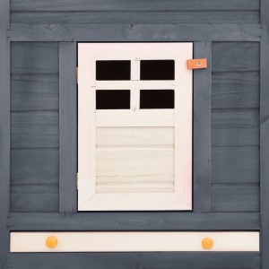 Jaula conejera de exterior con corral madera abeto gris blanco H