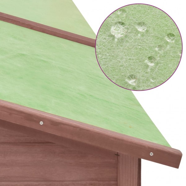 Jaula conejera de exterior con corral madera abeto mocca blanco M 5