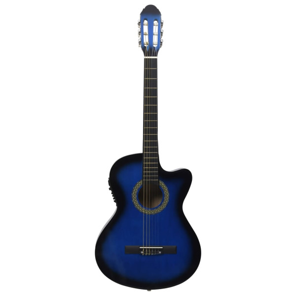 Guitarra clásica occidental con ecualizador y 6 cuerdas azul M 2