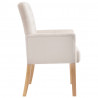 Silla de comedor con reposabrazos de tela beige 4