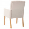 Silla de comedor con reposabrazos de tela beige 5
