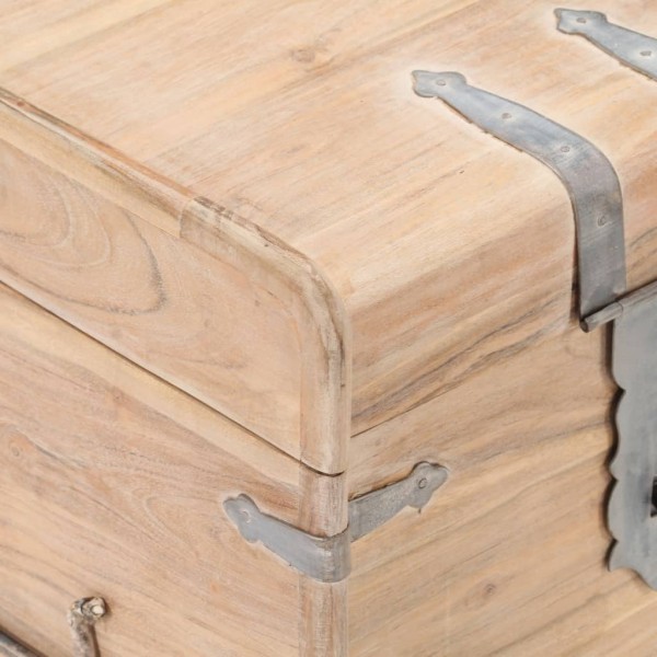 Baúl de madera maciza de acacia 40x40x40 cm M 2