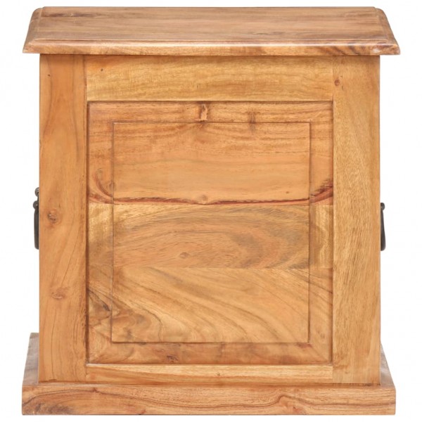Baúl de madera maciza de acacia 40x40x40 cm M 4