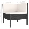 Set muebles de jardín 2 piezas y cojines ratán sintético negro 5