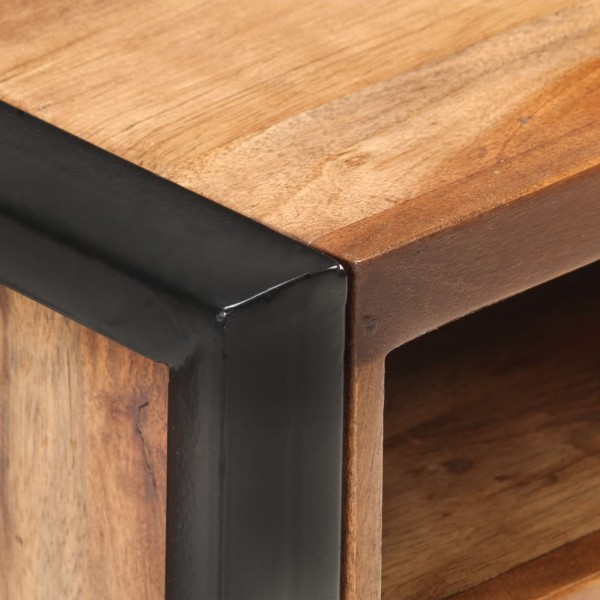 Mesita de noche acacia maciza acabado de sheesham 40x35x55 cm M 2