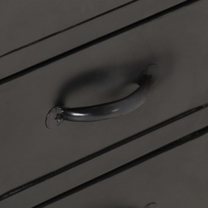 Aparador de madera maciza de mango rugosa y acero 110x30x65 cm H