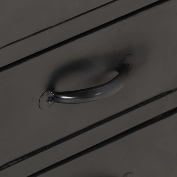 Aparador de madera maciza de mango rugosa y acero 110x30x65 cm M 2