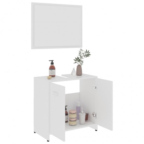 Conjunto de muebles de baño madera contrachapada blanco M 3
