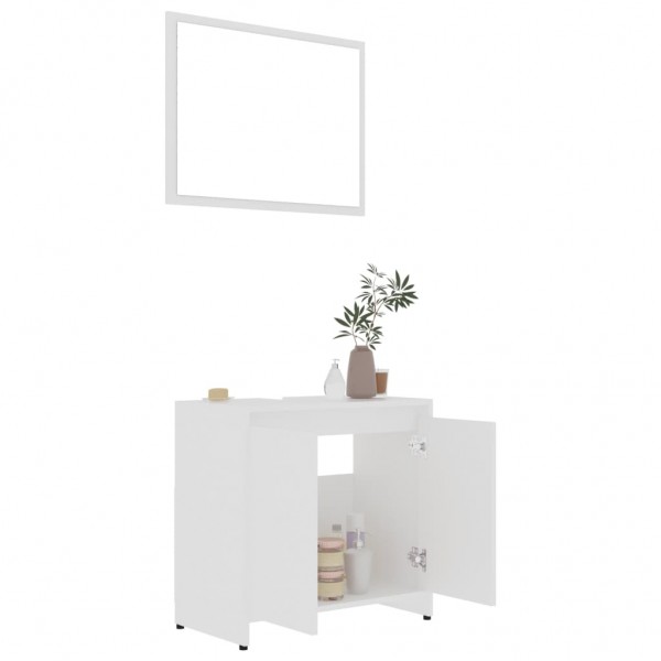 Conjunto de muebles de baño madera contrachapada blanco M 3