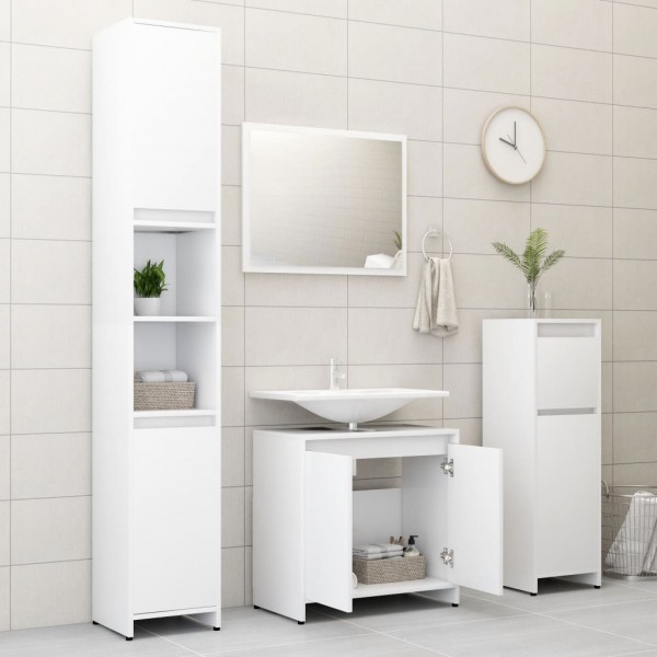 Conjunto de muebles de baño madera contrachapada blanco M 5