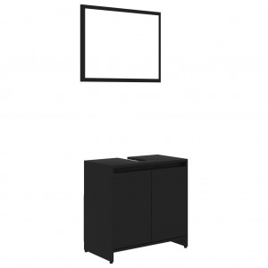Conjunto de muebles de baño madera contrachapada negro H