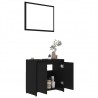 Conjunto de muebles de baño madera contrachapada negro 3