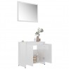 Conjunto de muebles de baño madera contrachapada blanco brillo 3
