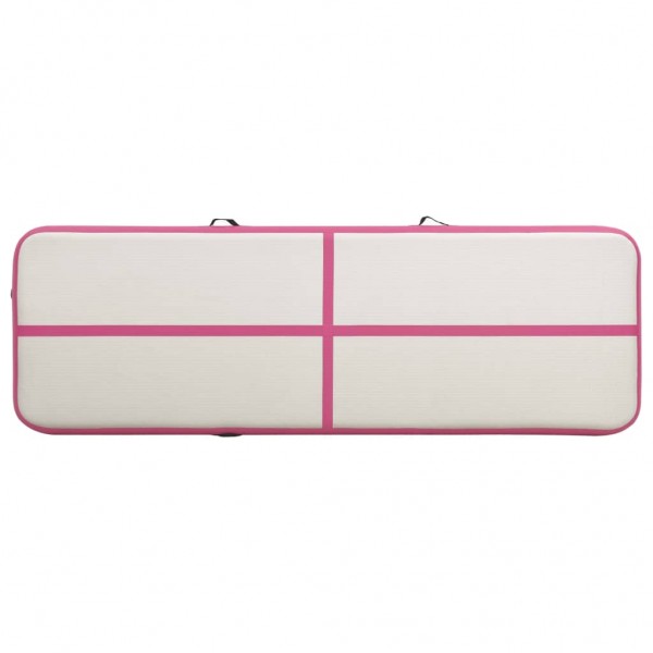 Colchão de ginástica insuflável c/ bomba 500x100x15 cm PVC rosa M 5