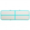 Esterilla inflable de gimnasia y bomba PVC verde 500x100x15 cm 4