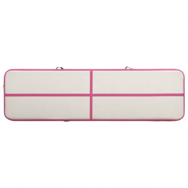 Colchão de ginástica insuflável c/ bomba 600x100x15 cm PVC rosa M 5