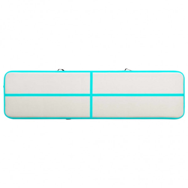 Esterilla inflable de gimnasia y bomba PVC verde 800x100x15 cm M 5