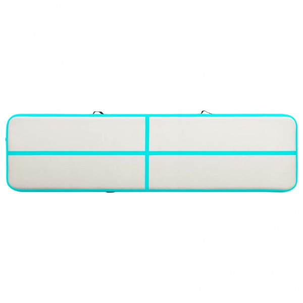 Esterilla inflable de gimnasia y bomba PVC verde 700x100x20 cm M 5
