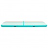 Esterilla inflable de gimnasia y bomba PVC verde 800x100x20 cm 4