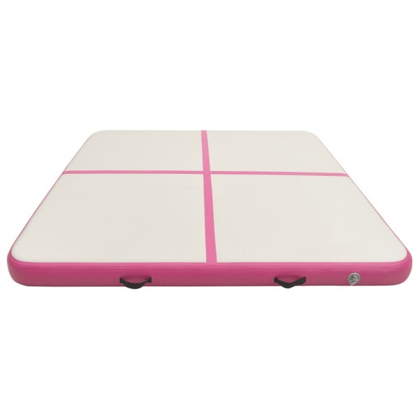 Colchão de ginástica insuflável c/ bomba 200x200x15 cm PVC rosa M 2
