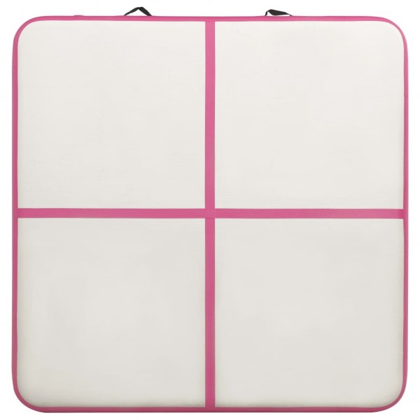 Colchão de ginástica insuflável c/ bomba 200x200x20 cm PVC rosa M 5