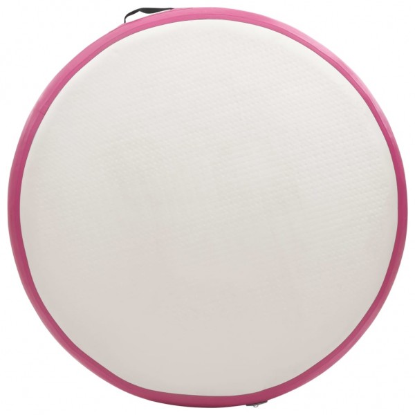 Tapete de ginástica inflável e bomba PVC rosa 100x100x15 cm M 5