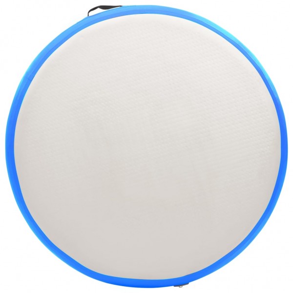 Tapete de ginástica inflável e bomba PVC azul 100x100x15 cm M 4