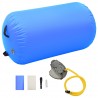 Rolo de ginástica/yoga insuflável com bomba 100x60 cm PVC azul 1