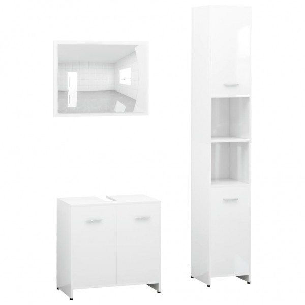 3 pcs conjunto de móveis de casa de banho contraplacado branco M 2