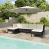 Set de muebles de jardín 6 pzas y cojines ratán sintético negro 1