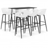 7 pcs conjunto de bar preto e branco 1