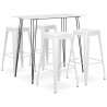 5 pcs conjunto de bar branco 1