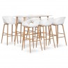 7 pcs conjunto de bar branco 1