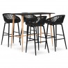 5 pcs conjunto de bar preto 1