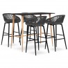 5 pcs conjunto de bar preto e cinzento 1
