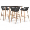 5 pcs conjunto de bar preto e cinzento 1