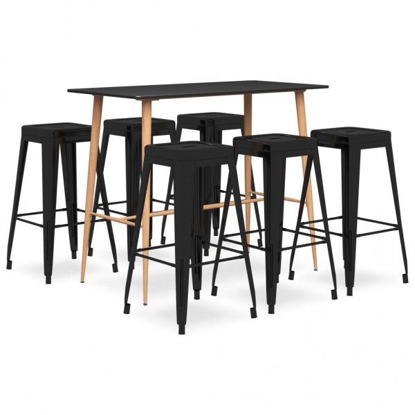7 pcs conjunto de bar preto D