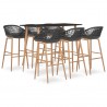 7 pcs conjunto de bar preto e cinzento 1