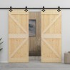 Puerta corredera con herrajes madera maciza de pino 90x210 cm 5