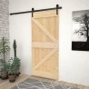 Puerta corredera con herrajes madera maciza de pino 100x210 cm 1