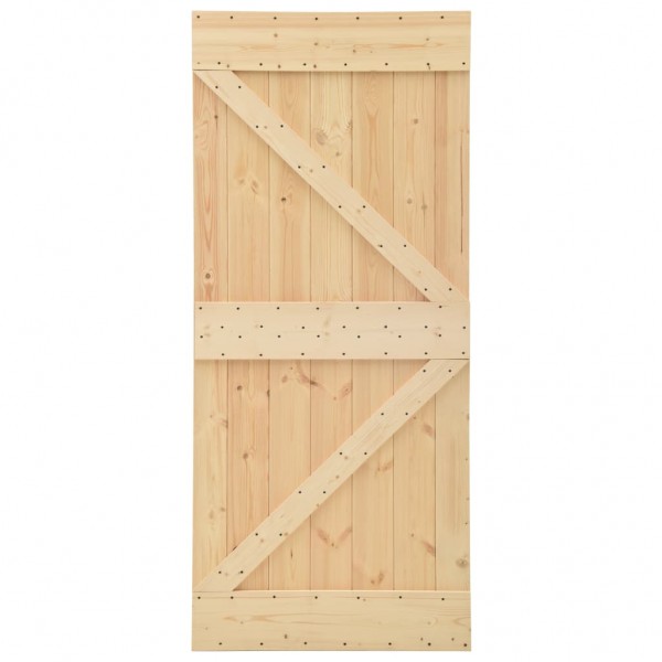 Puerta corredera con herrajes madera maciza de pino 90x210 cm M 5